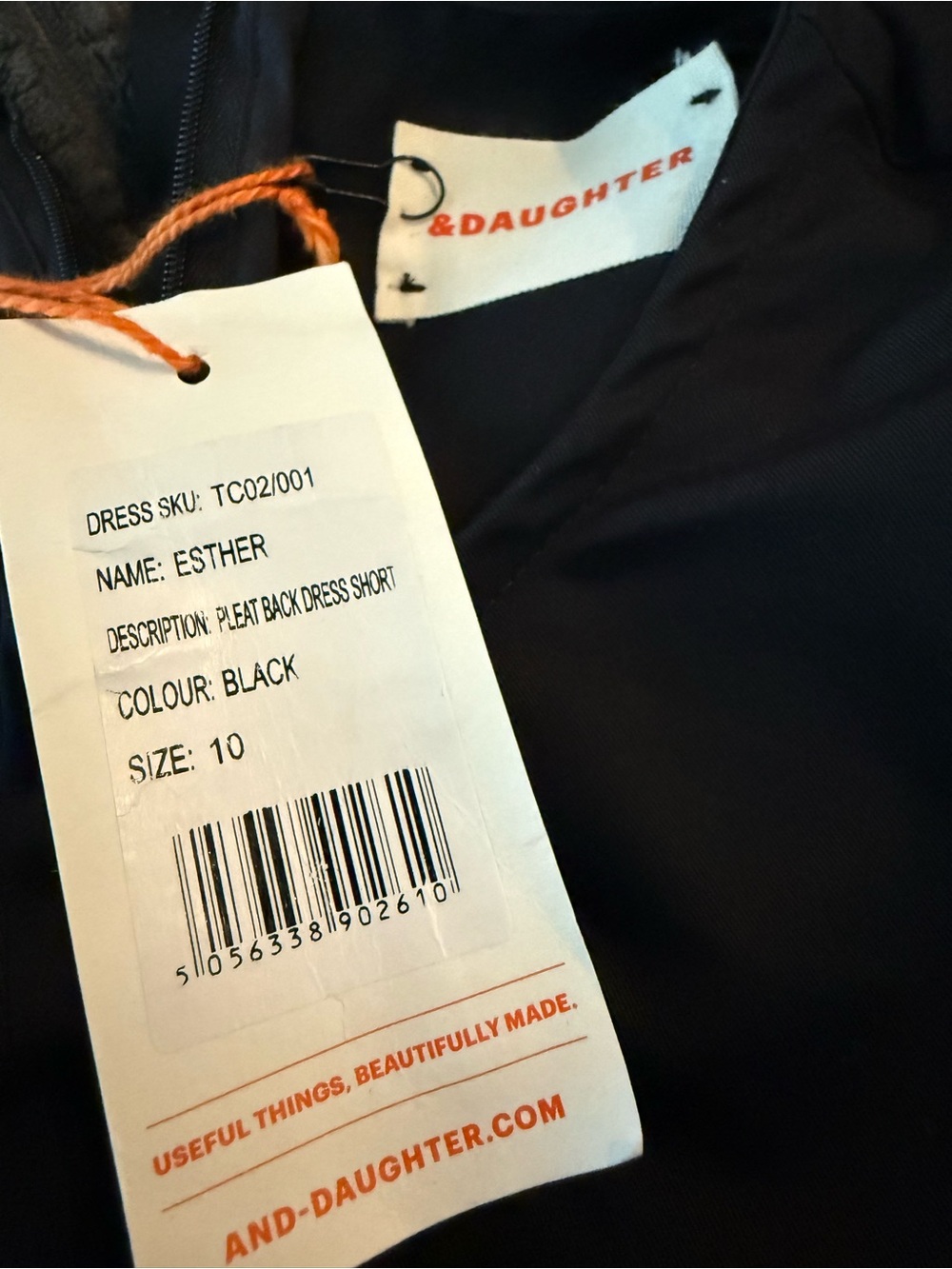 &Daughter Black Organic Cotton Poplin Puff Sleeve Babydoll Dress Size 10 — image 4 of 5